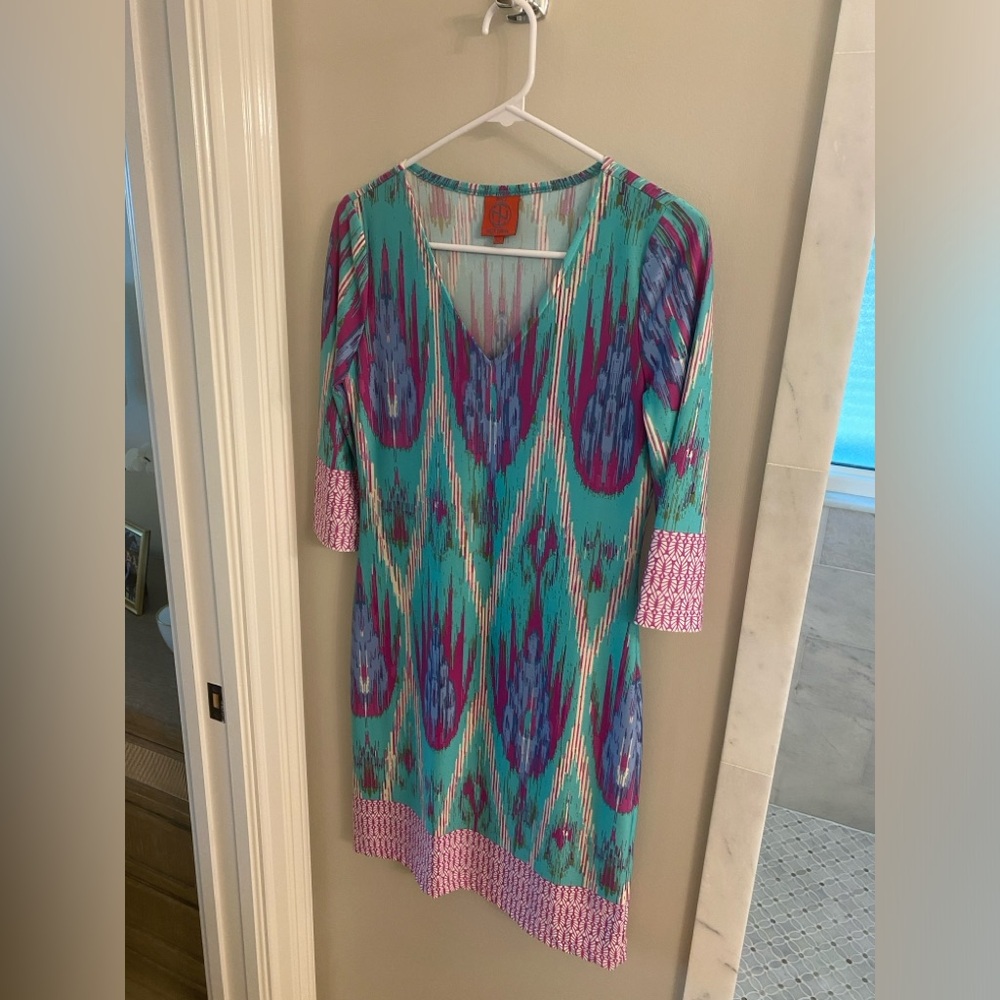 Tracy N 3/4 sleeve colorful sheath dress